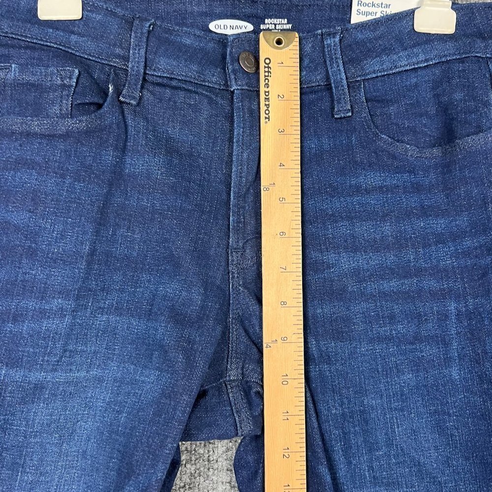 NEW Old Navy‎ Rockstar Women's size 10 Super Skinny Blue Jeans - Picture 5 of 8